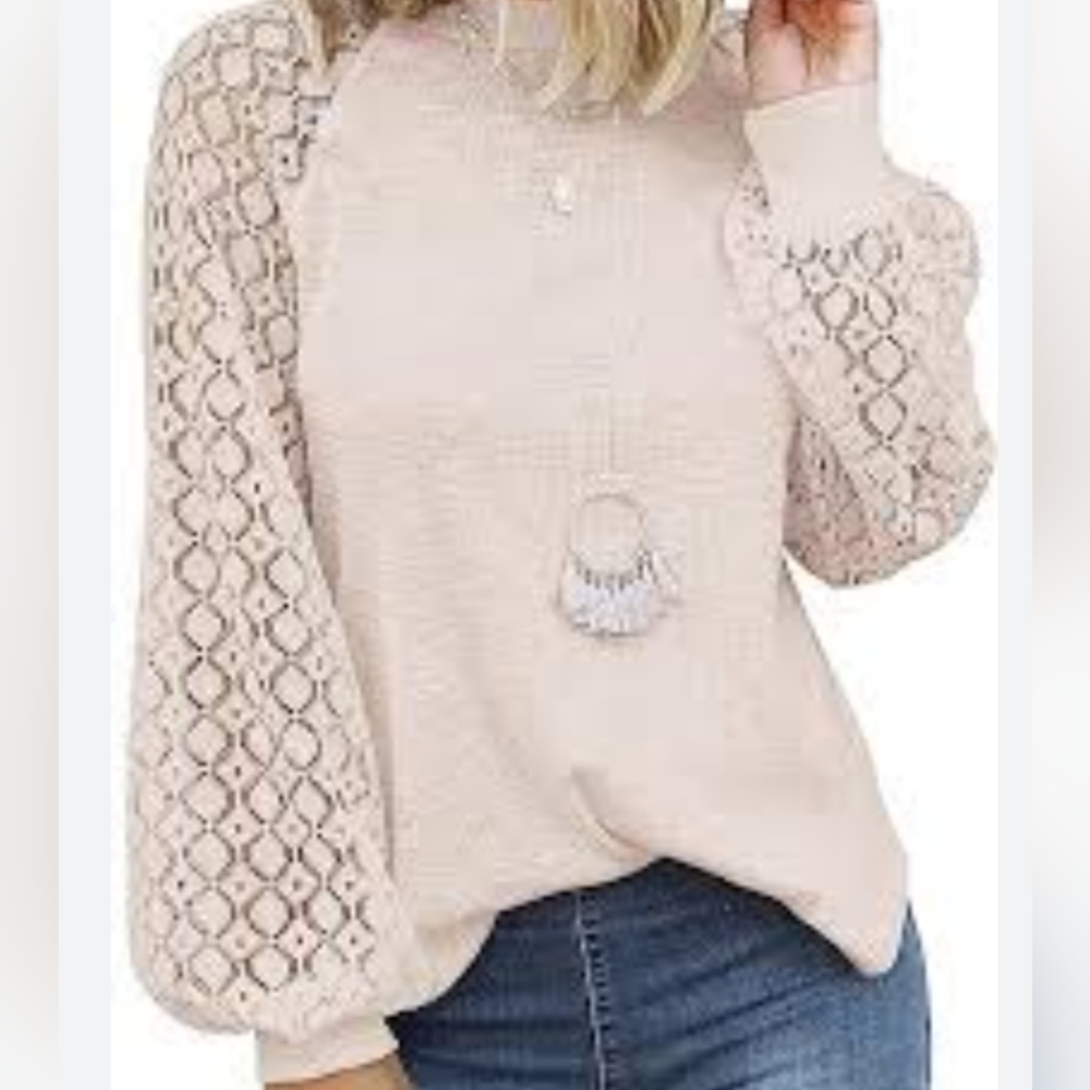Miholl Long Sleeve Lace Casual Top - NWT Size XL